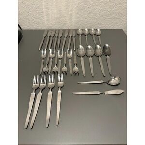 Large Lot of Vtg Stanley Roberts SRI "Sienna" Stainless Steel Flatware Japan MCM